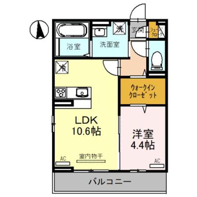 VIER CASAA(1LDK/2階)の間取り写真