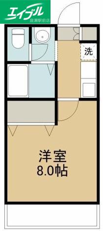 フィオーレ上東II(1K/2階)の間取り写真