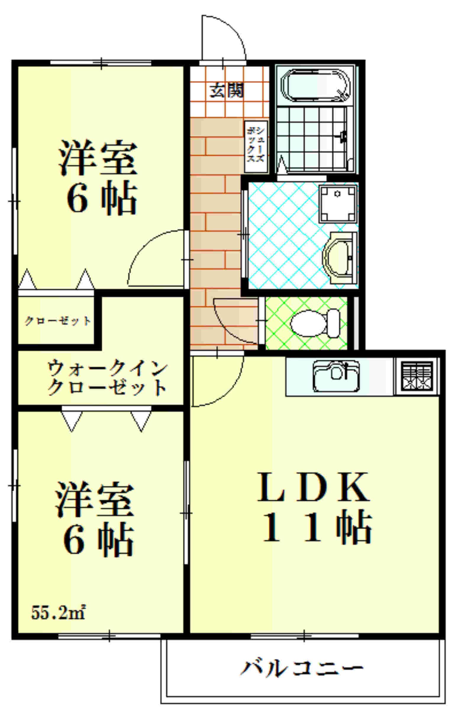 シス・メゾン(2LDK/1階)の間取り写真