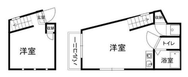 ベルフラワー岡町(ワンルーム/3階)の間取り写真