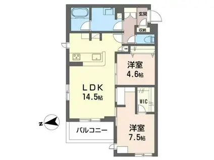 コモド稲田堤II(2LDK/3階)の間取り写真