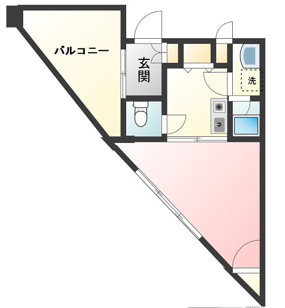 FTビルV(1DK/4階)の間取り写真