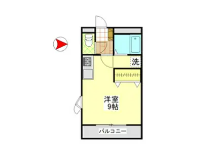 ウィステリアコート西中新田III(1K/2階)の間取り写真