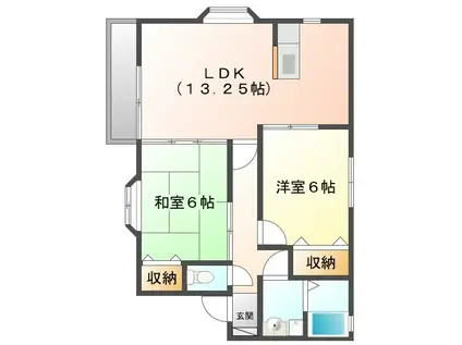 ストラッセ東千代田(2LDK/1階)の間取り写真