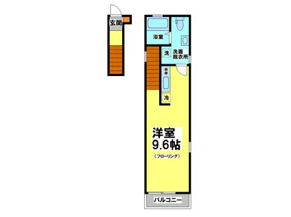 武蔵野テラス(ワンルーム/2階)の間取り写真