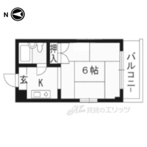 ラ・フォーレ上賀茂(ワンルーム/3階)の間取り写真