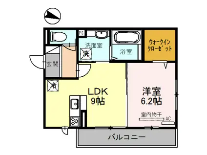 D-ROOM//セジュール久米田(1LDK/3階)の間取り写真