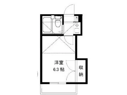 グリーンコート湘南II(1K/1階)の間取り写真