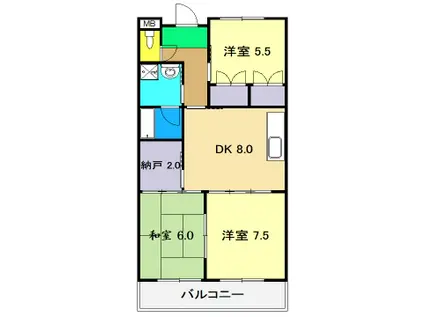 パークサイド高須II(3DK/4階)の間取り写真