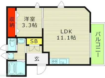 GRACE FUKAEBASHI(1LDK/3階)の間取り写真