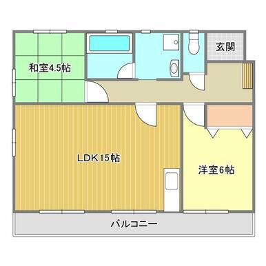 ソレイユ木之庄(2LDK/2階)の間取り写真
