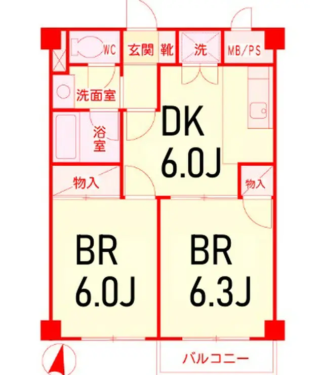 アーバンハイツ金沢文庫 2階階 間取り