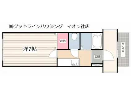 パークハウスイッセイ(1K/2階)の間取り写真