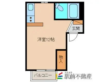 リバティハウスII(ワンルーム/1階)の間取り写真