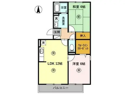 ルミエール(2LDK/3階)の間取り写真