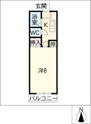 サンハイツ東光(1K/1階)の間取り写真