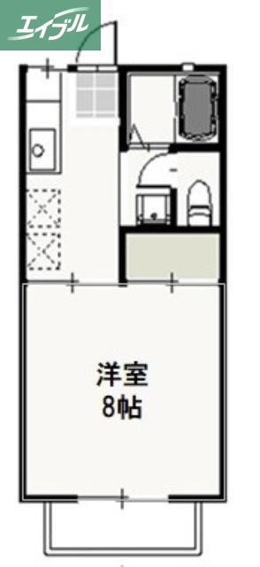 コーポ・レーベンB(1K/2階)の間取り写真