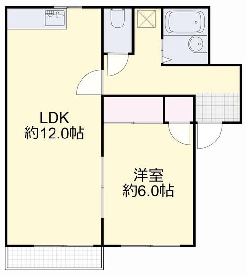 川井コーポ(1LDK/2階)の間取り写真