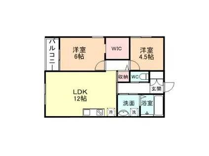 プレミアス町新II(2LDK/1階)の間取り写真