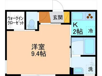 セシボン19(1K/2階)の間取り写真