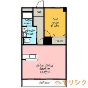メゾン藤(1LDK/1階)の間取り写真