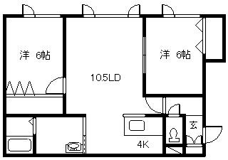 グランピア6・11(2LDK/2階)の間取り写真