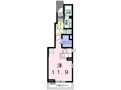 フェリーチェN I(ワンルーム/1階)の間取り写真