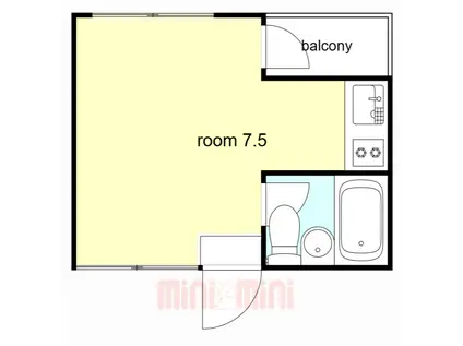 パレス星陵台(ワンルーム/4階)の間取り写真