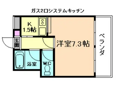 サンパレス21刀根山(1K/3階)の間取り写真