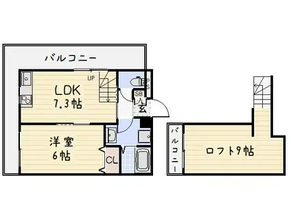 チャペルコンサート(1LDK/12階)の間取り写真