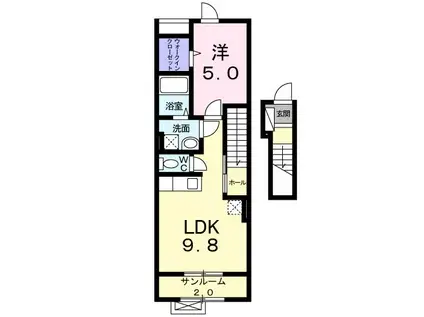 ブリアン ベル(1LDK/2階)の間取り写真