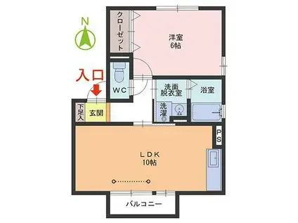 グッドラックI(1LDK/2階)の間取り写真