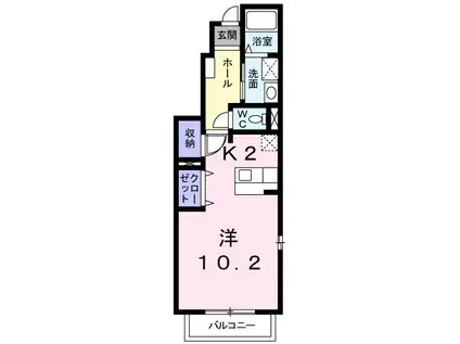 SEIS豊潤B棟(ワンルーム/1階)の間取り写真