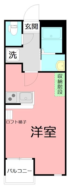 フォルケホイスコーレ湘南(1K/2階)の間取り写真