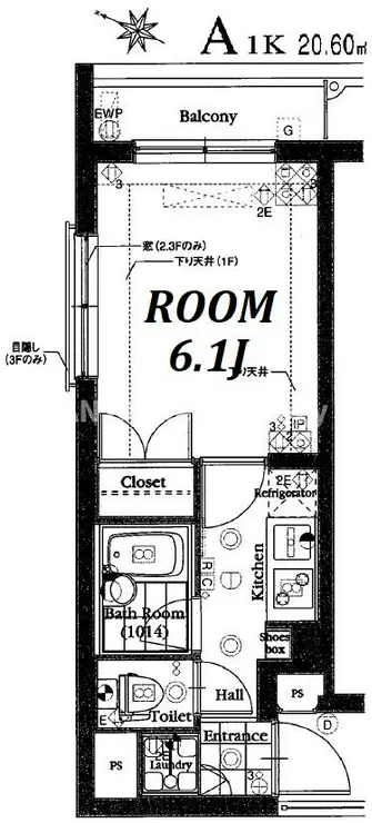 グラントゥルース目黒花房山 2階階 間取り