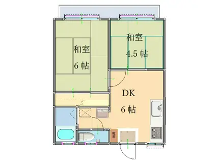 シティ長浜(2DK/2階)の間取り写真