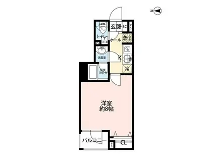 プレール・ドゥーク赤塚(1K/1階)の間取り写真