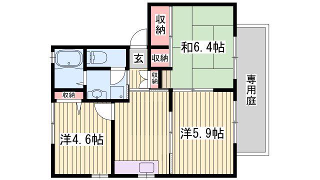 グリーンヒル今宿 A棟(3K/1階)の間取り写真