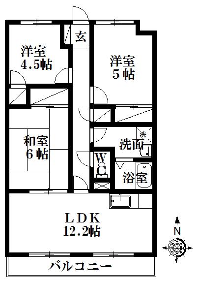 モンフレール(2LDK/2階)の間取り写真
