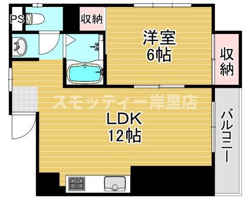 ラパンジール住吉大社(1LDK/2階)の間取り写真
