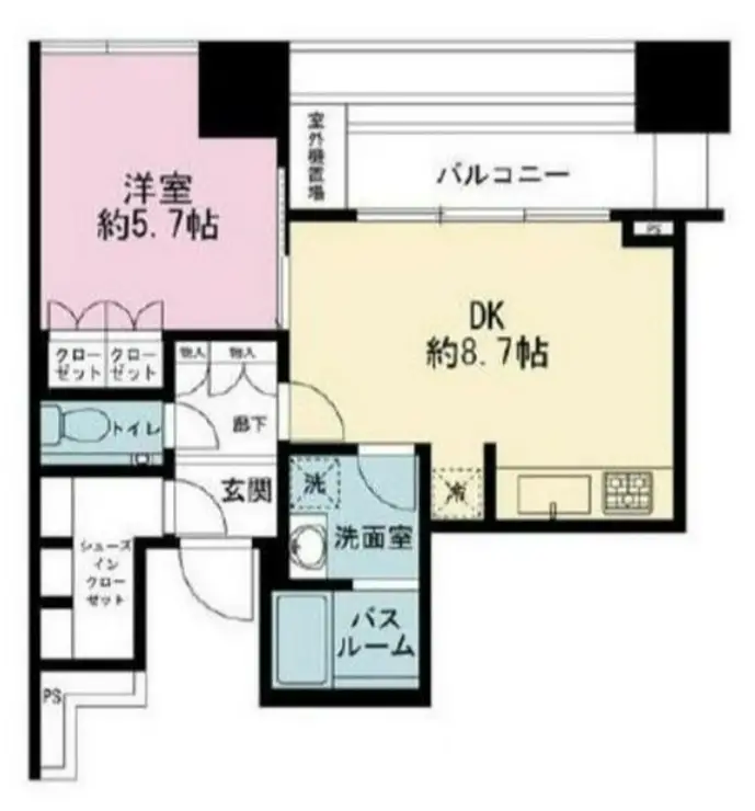 プレミストタワー白金高輪 7階階 間取り