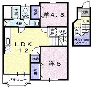リーパ・フルーミニス(2LDK/2階)の間取り写真