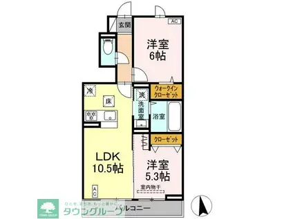 D-ROOMすみよし台 A(2LDK/1階)の間取り写真