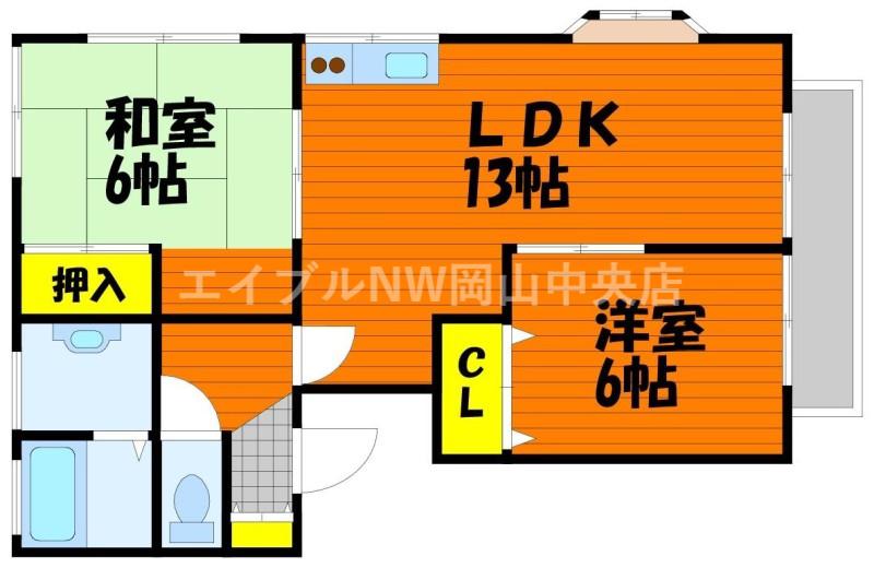 ロイヤルパレス(2LDK/2階)の間取り写真