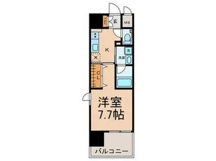 GRAND ESPOIR IZUM(1K/12階)の間取り写真