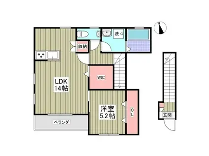 ANIMAL KINGDOM(1LDK/2階)の間取り写真