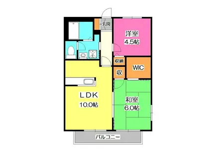 シンコーハイツ(2LDK/2階)の間取り写真