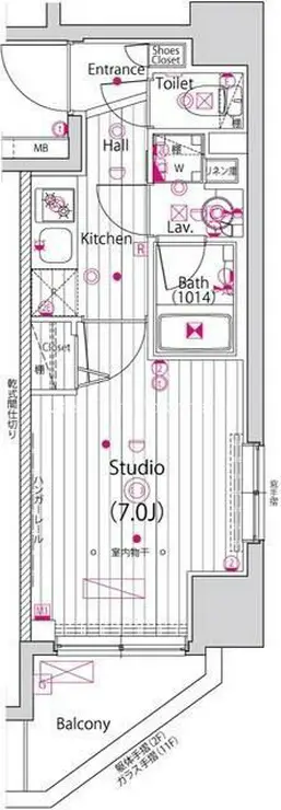 ガーラ・グランディ横濱関内 2階階 間取り