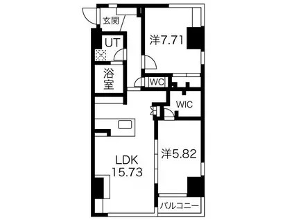 AREX丸の内II(2LDK/4階)の間取り写真