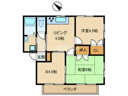 プロスペリティ行田(2SDK/1階)の間取り写真